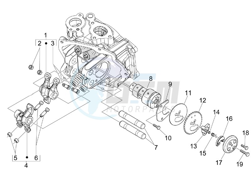 Camshaft - Rocking levers support unit blueprint