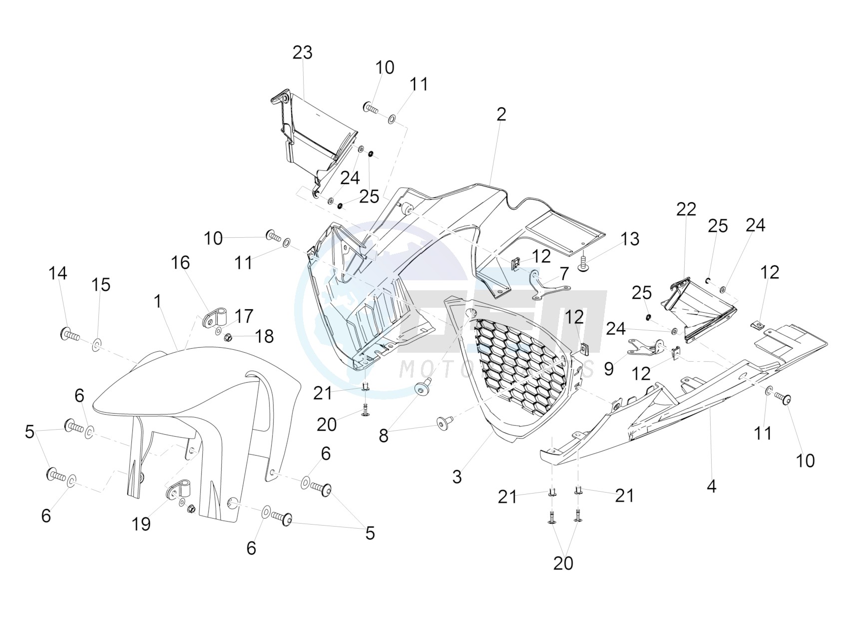 Front mudguard-Pillar blueprint