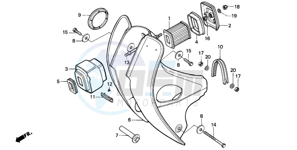 FRONT COVER/AIR CLEANER blueprint