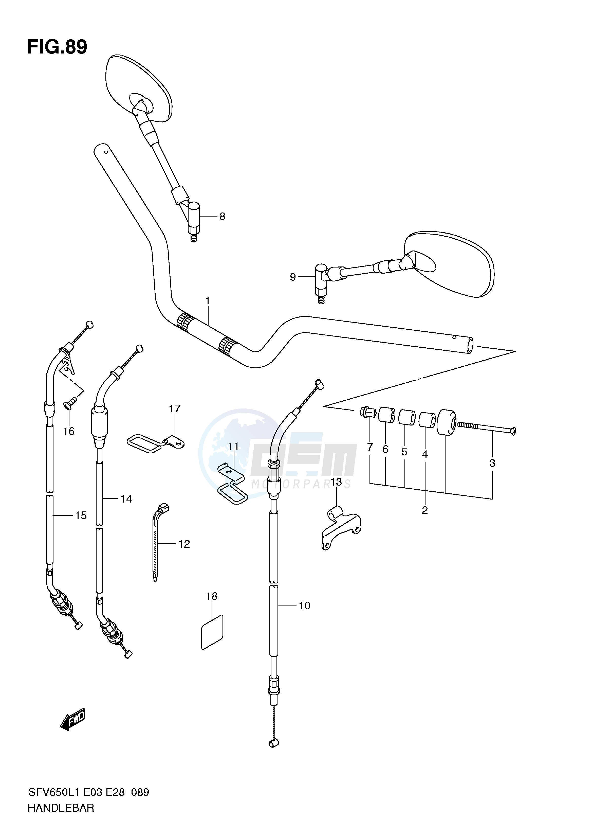 HANDLEBAR (SFV650AL1 E28) blueprint