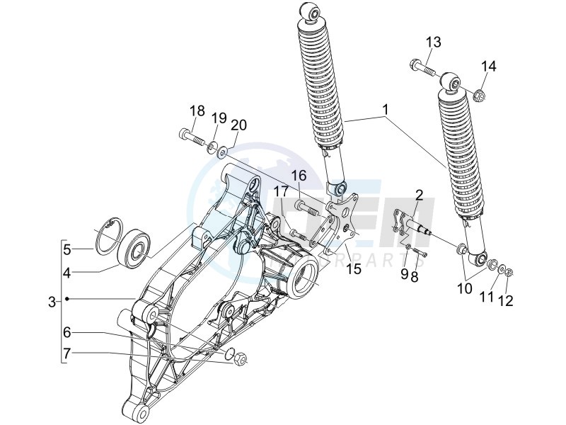 Rear suspension - Shock absorbers image