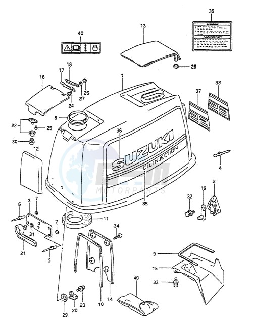Engine Cover (1995 to 1997) blueprint