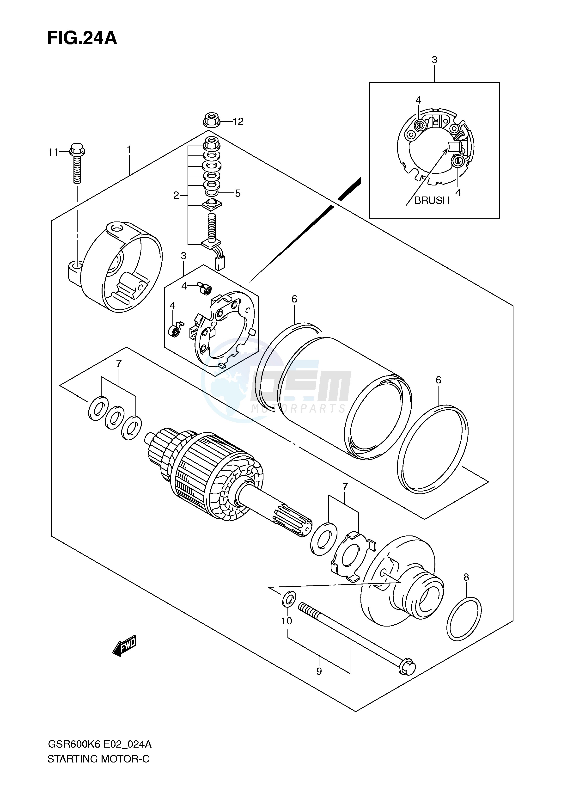 STARTING MOTOR (MODEL K8 K9 L0) blueprint