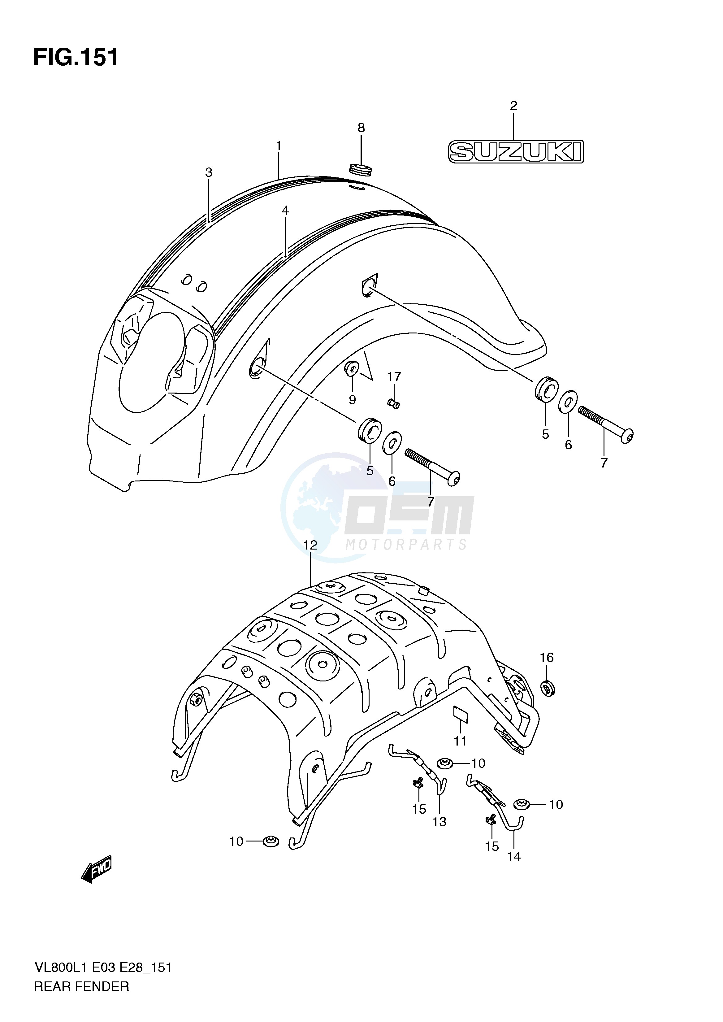 REAR FENDER (VL800TL1 E3) image