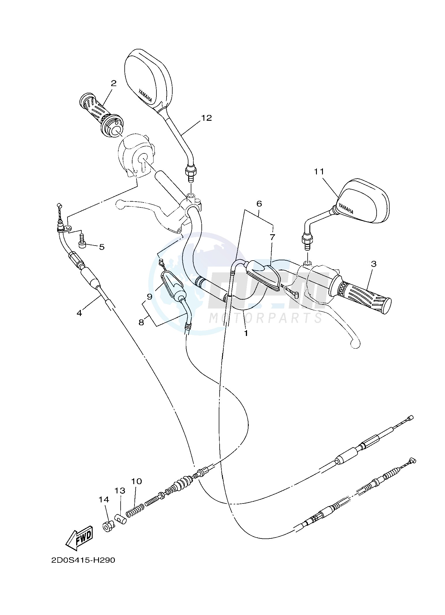 M. STEERING HANDLE & CABLE blueprint