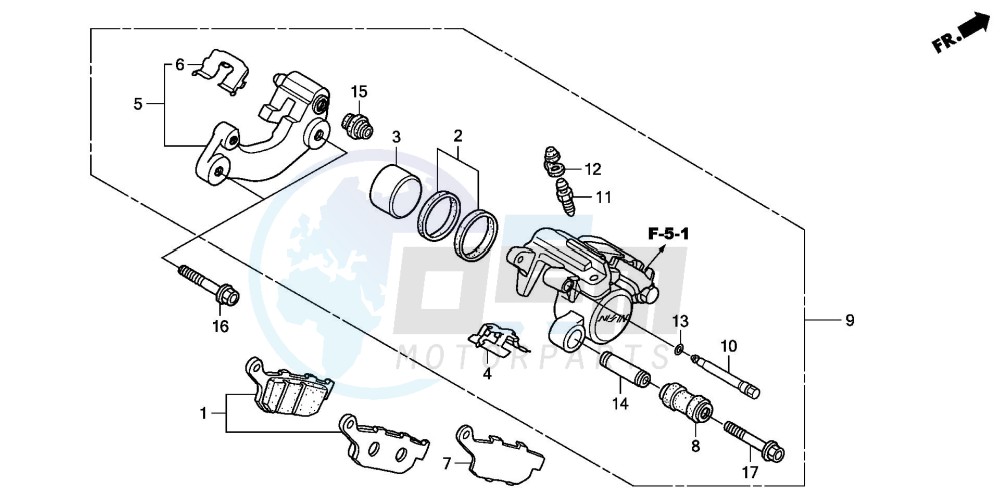 REAR BRAKE CALIPER (FES1253-5)(FES1503-5) blueprint