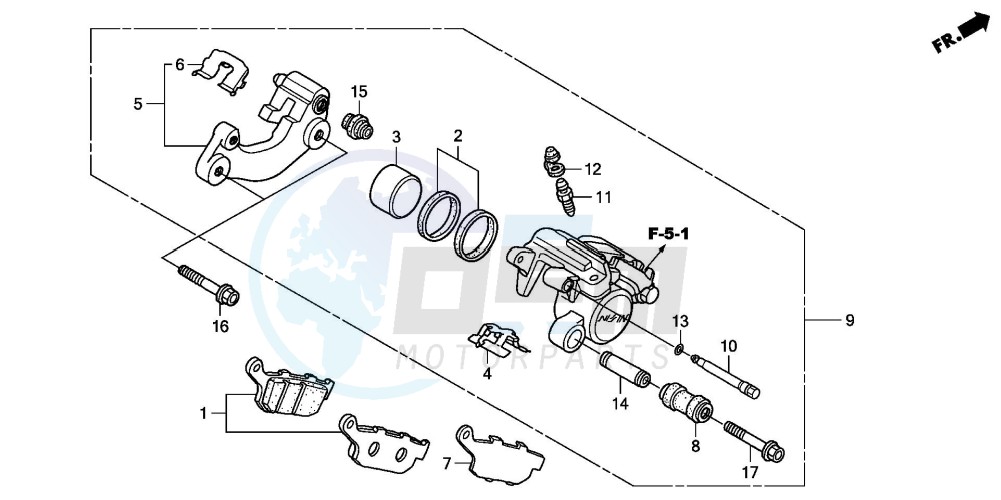 REAR BRAKE CALIPER (FES1253-5)(FES1503-5) image