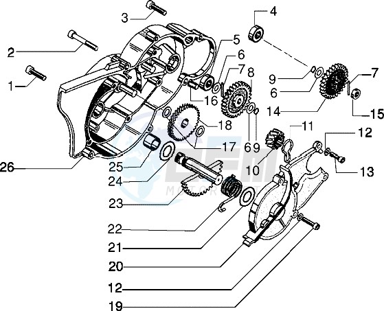 Flywheel cover-gears blueprint