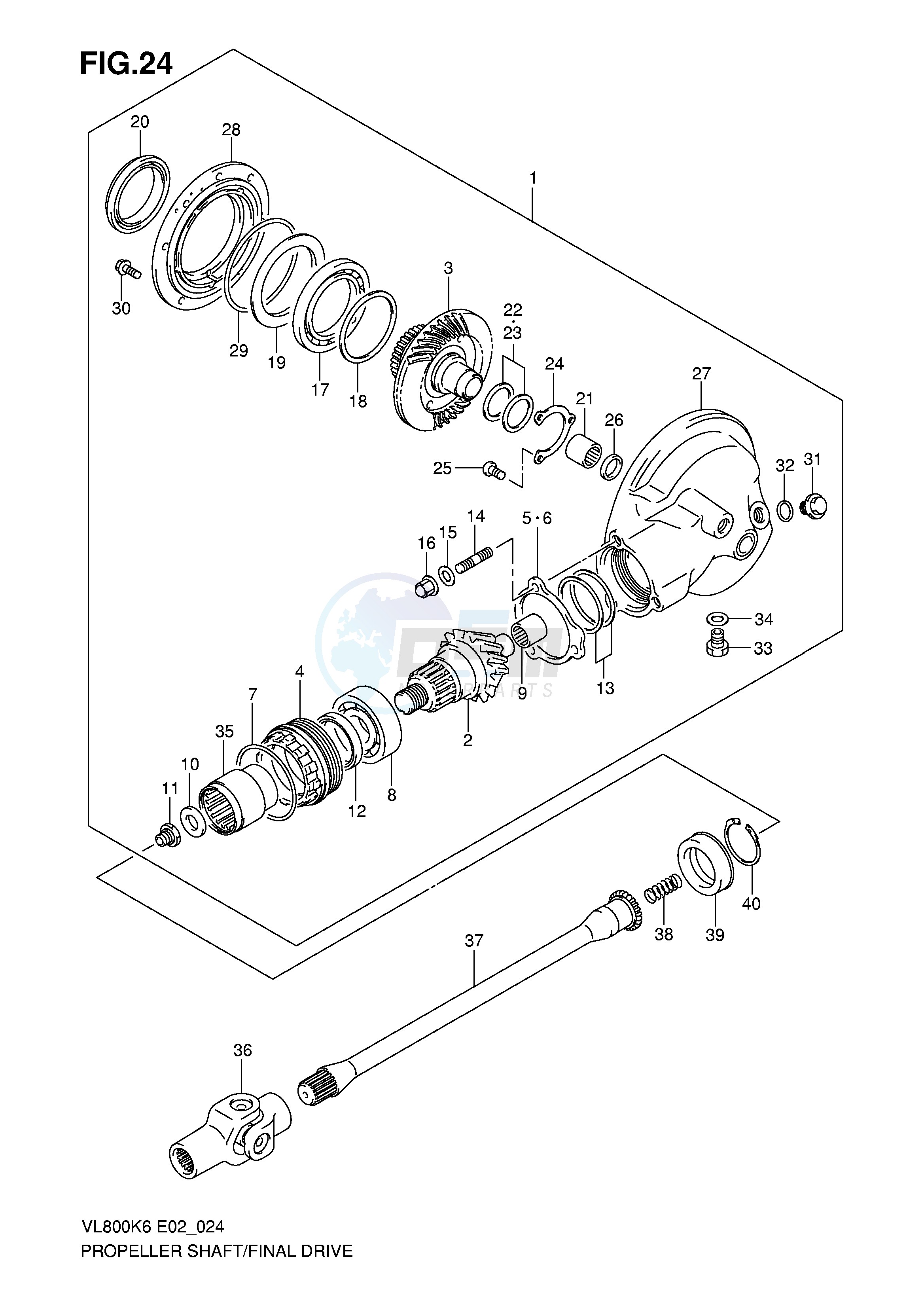 PROPELLER SHAFT - FINAL DRIVE GEAR (SEE NOTE) image