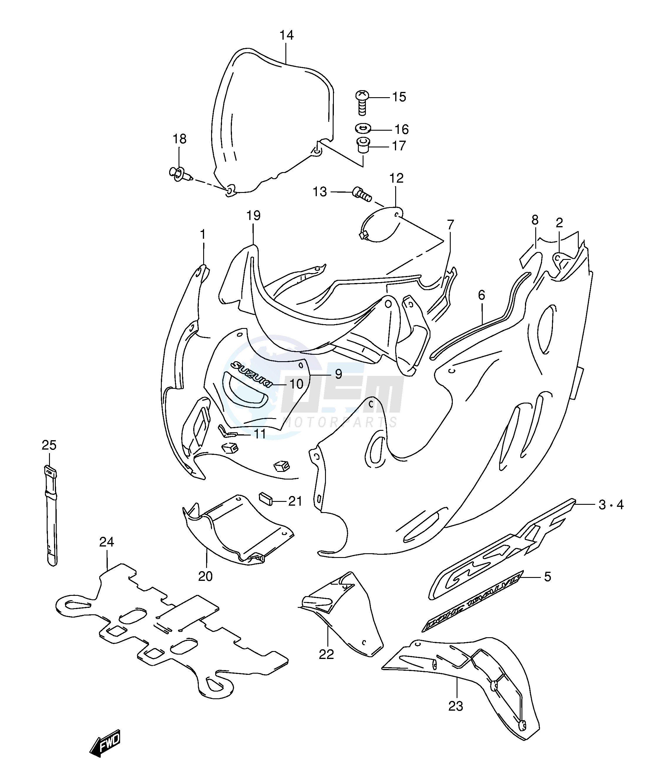 COWLING BODY (MODEL K3) blueprint