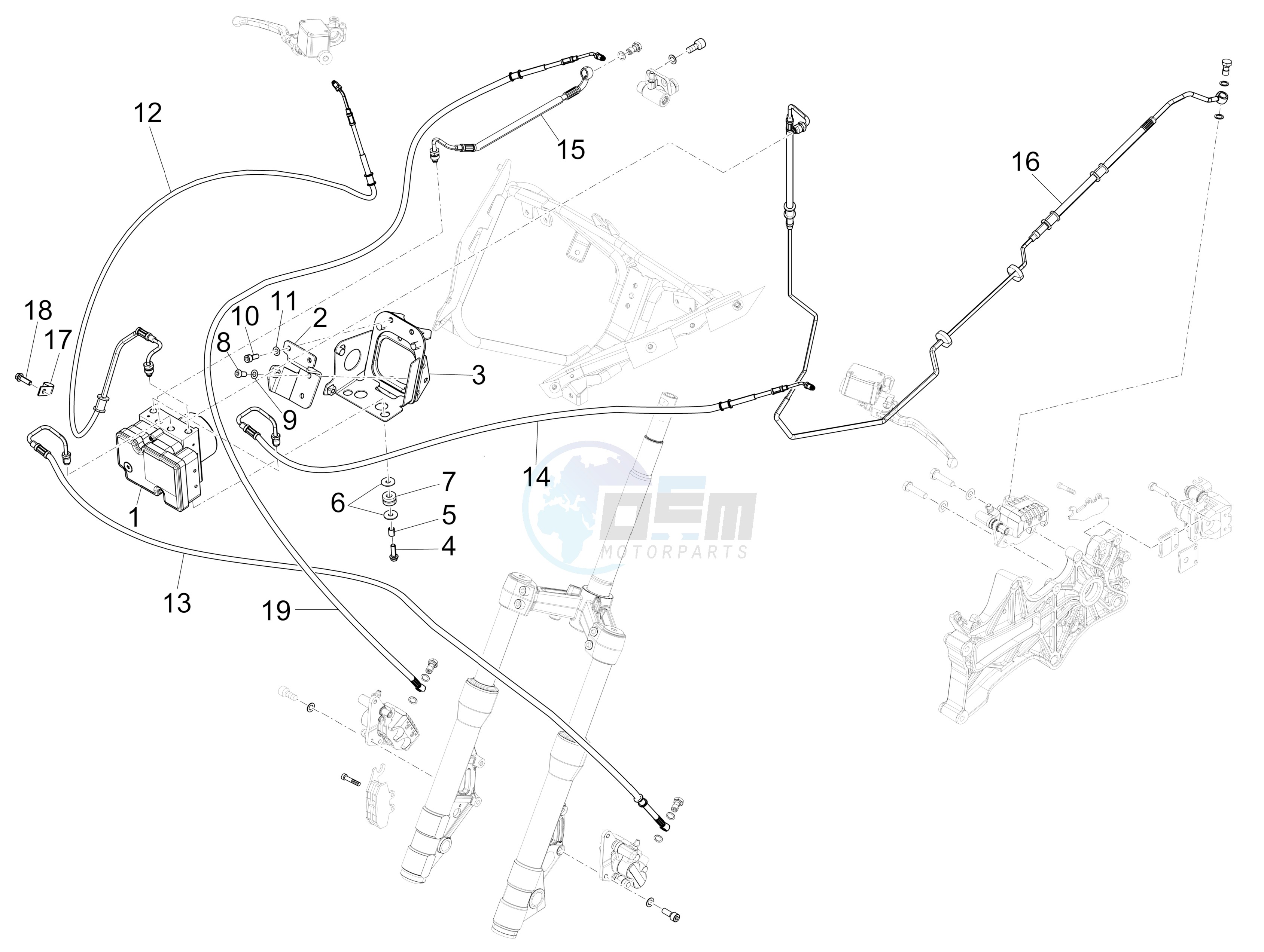 Brakes pipes - Calipers (ABS) image