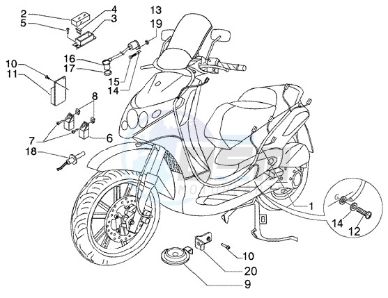 Electrical device-electric horn blueprint