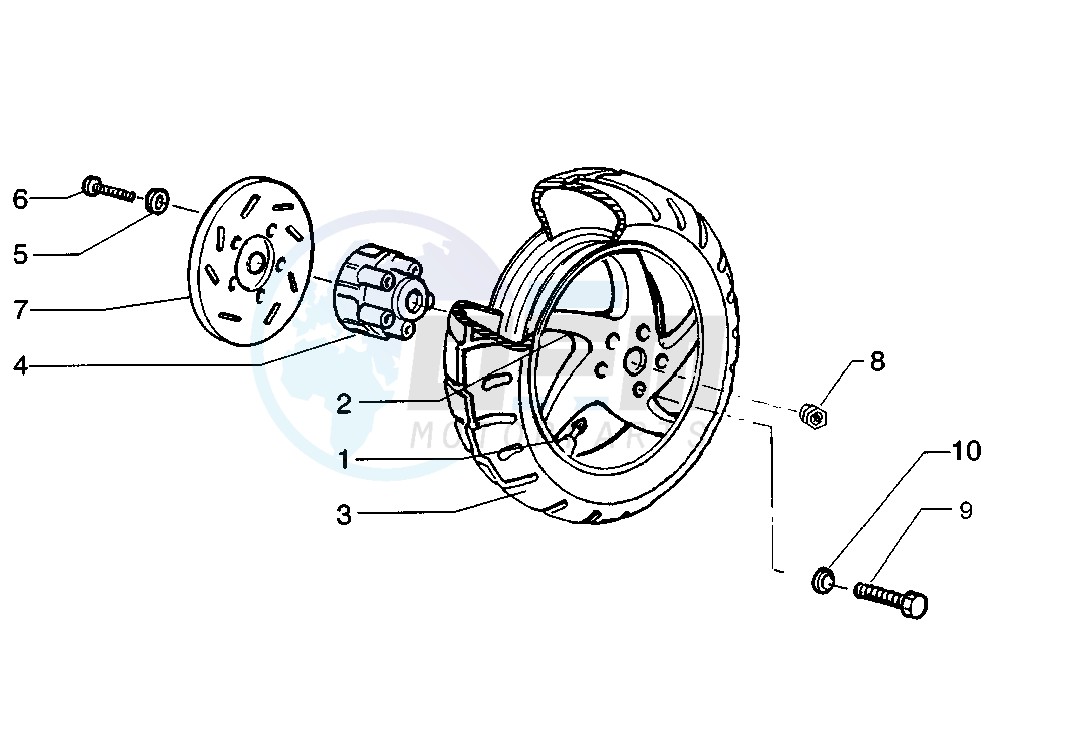 Rear wheel disc brake image