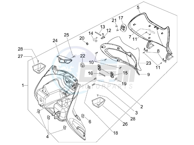 Front glove-box - Knee-guard panel image