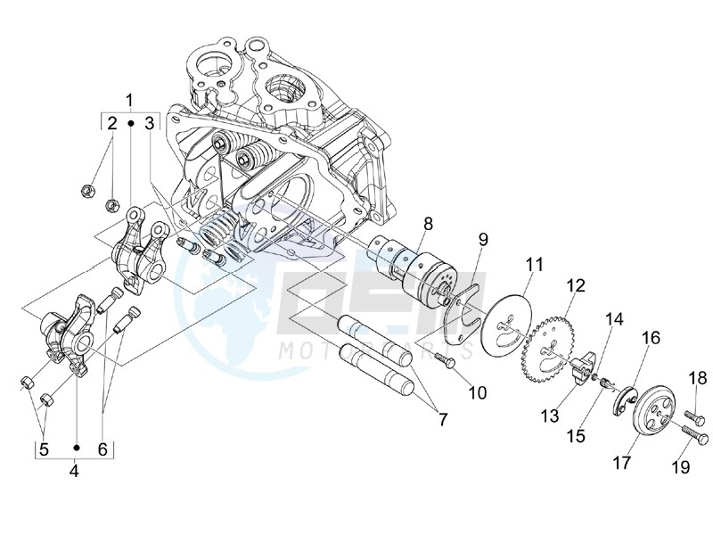 Camshaft - Rocking levers support unit blueprint