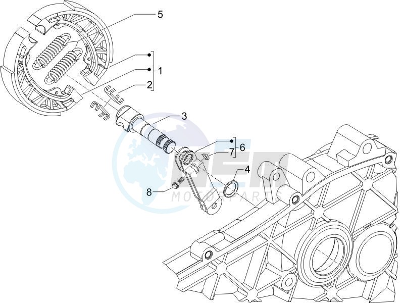 Rear brake - Brake jaw blueprint