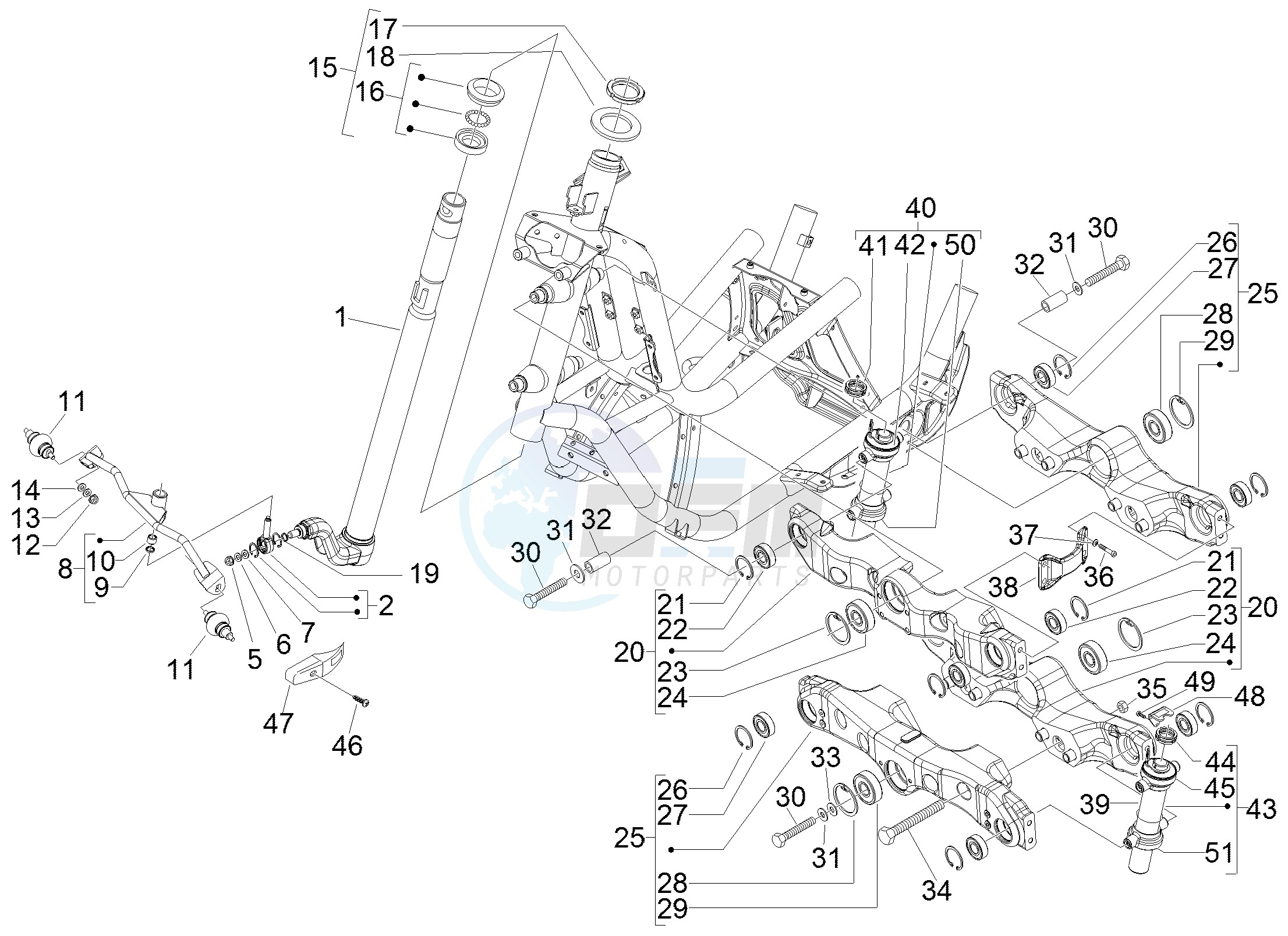 Fork steering tube - Steering bearing unit image