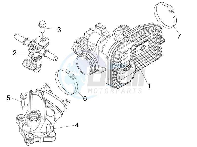 Throttle body - Injector - Union pipe image