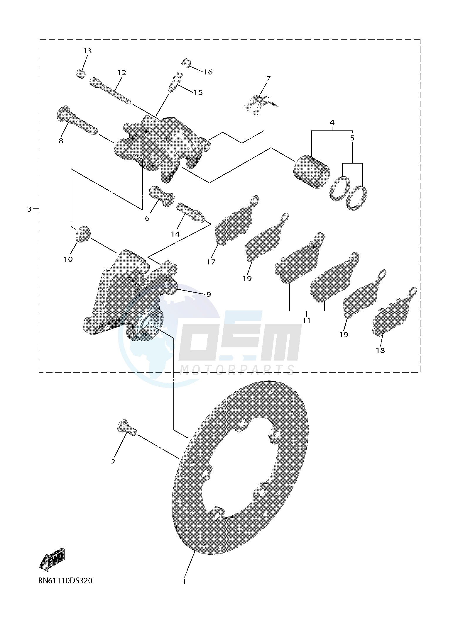 REAR BRAKE CALIPER blueprint