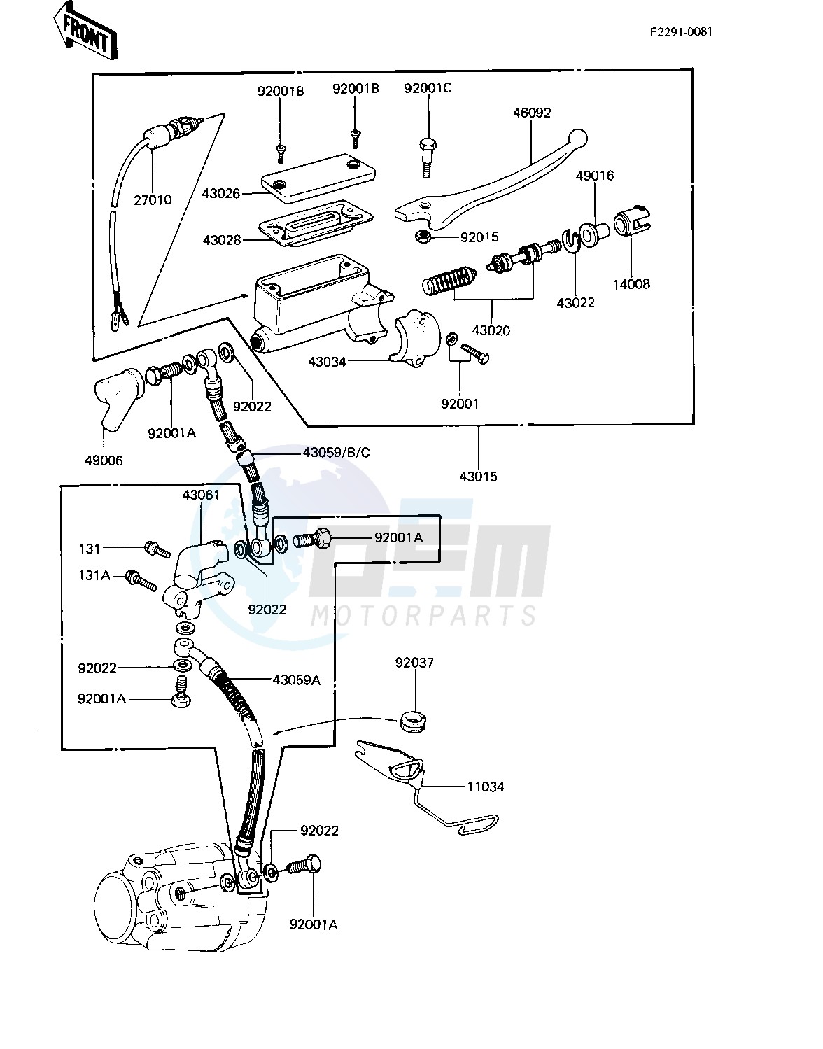 FRONT MASTER CYLINDER -- 81-83 A2_A3_A4- - image