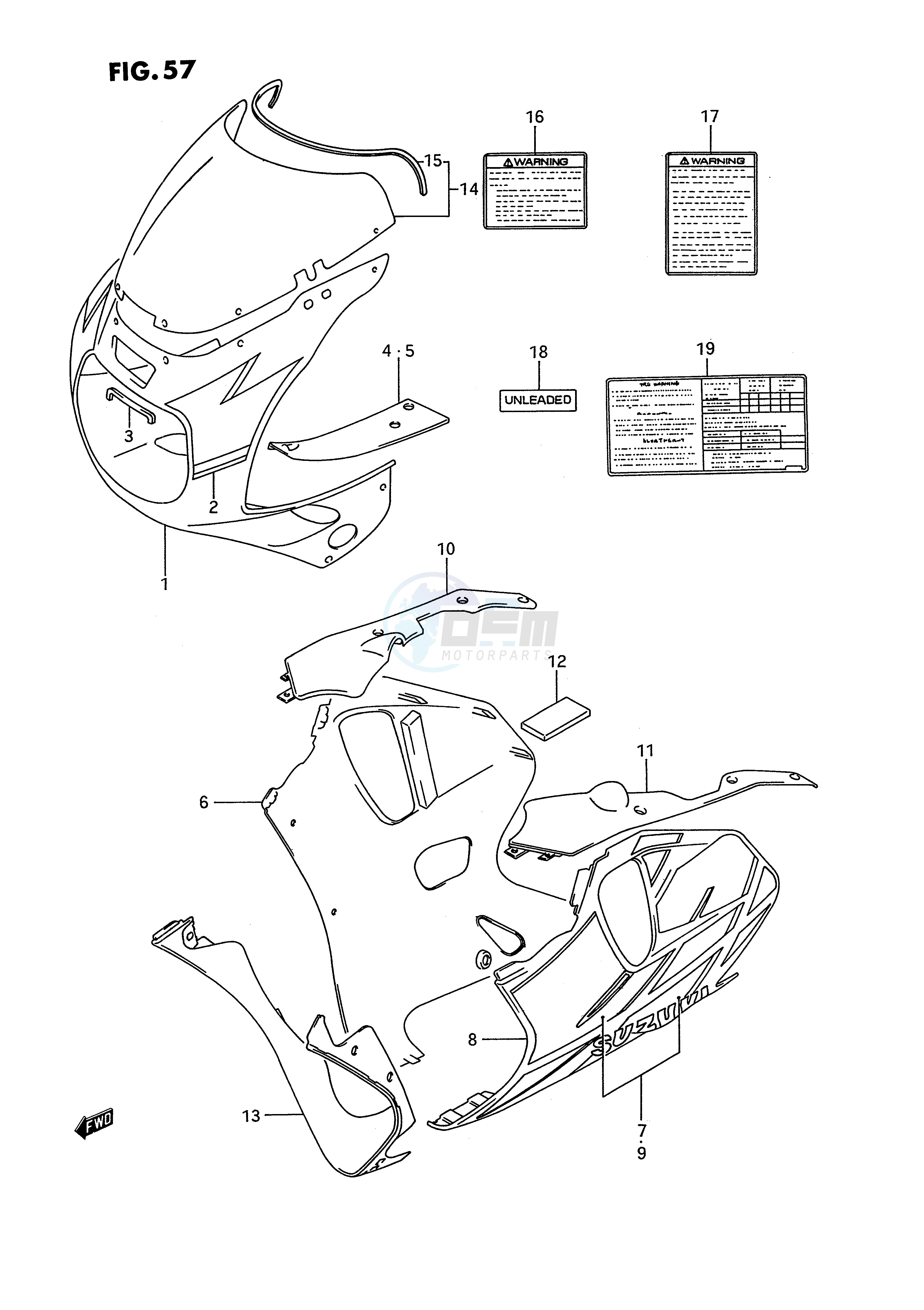 COWLING BODY (MODEL N M18,L97) blueprint