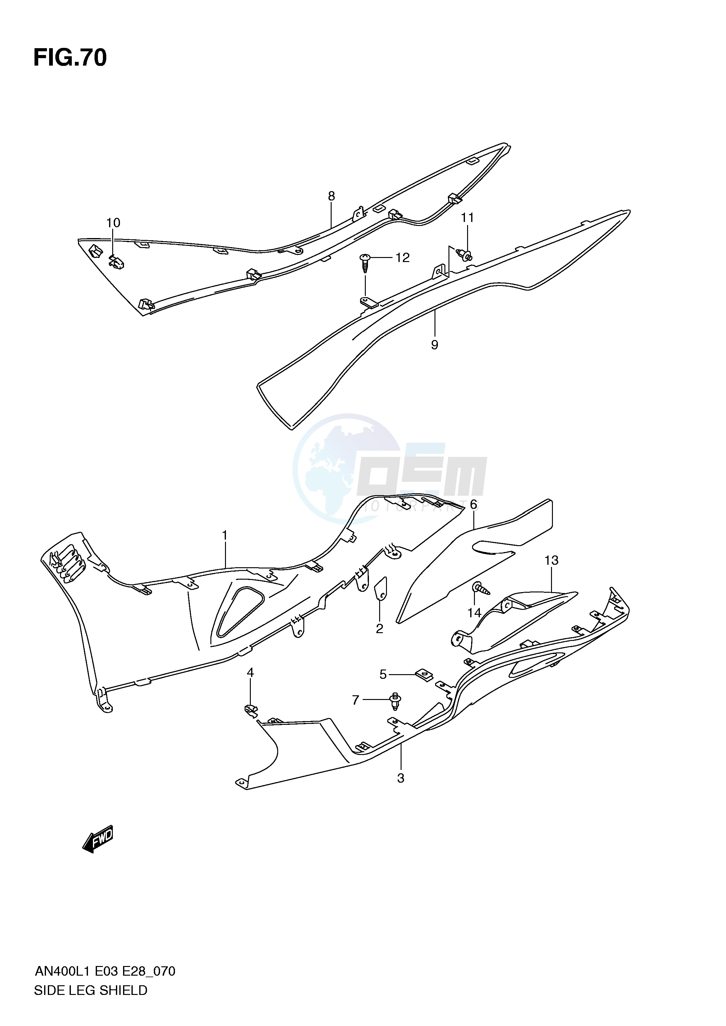 SIDE LEG SHIELD (AN400ZAL1 E28) blueprint