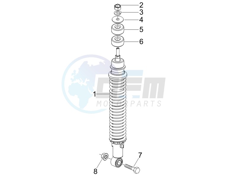 Rear suspension - Shock absorbers blueprint