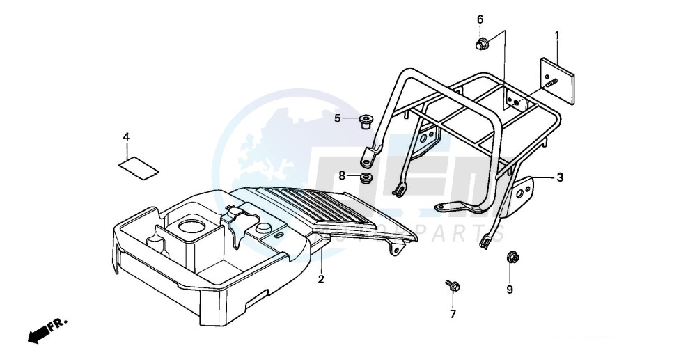 FRAME BODY REAR COVER/ LUGGAGE CARRIER blueprint