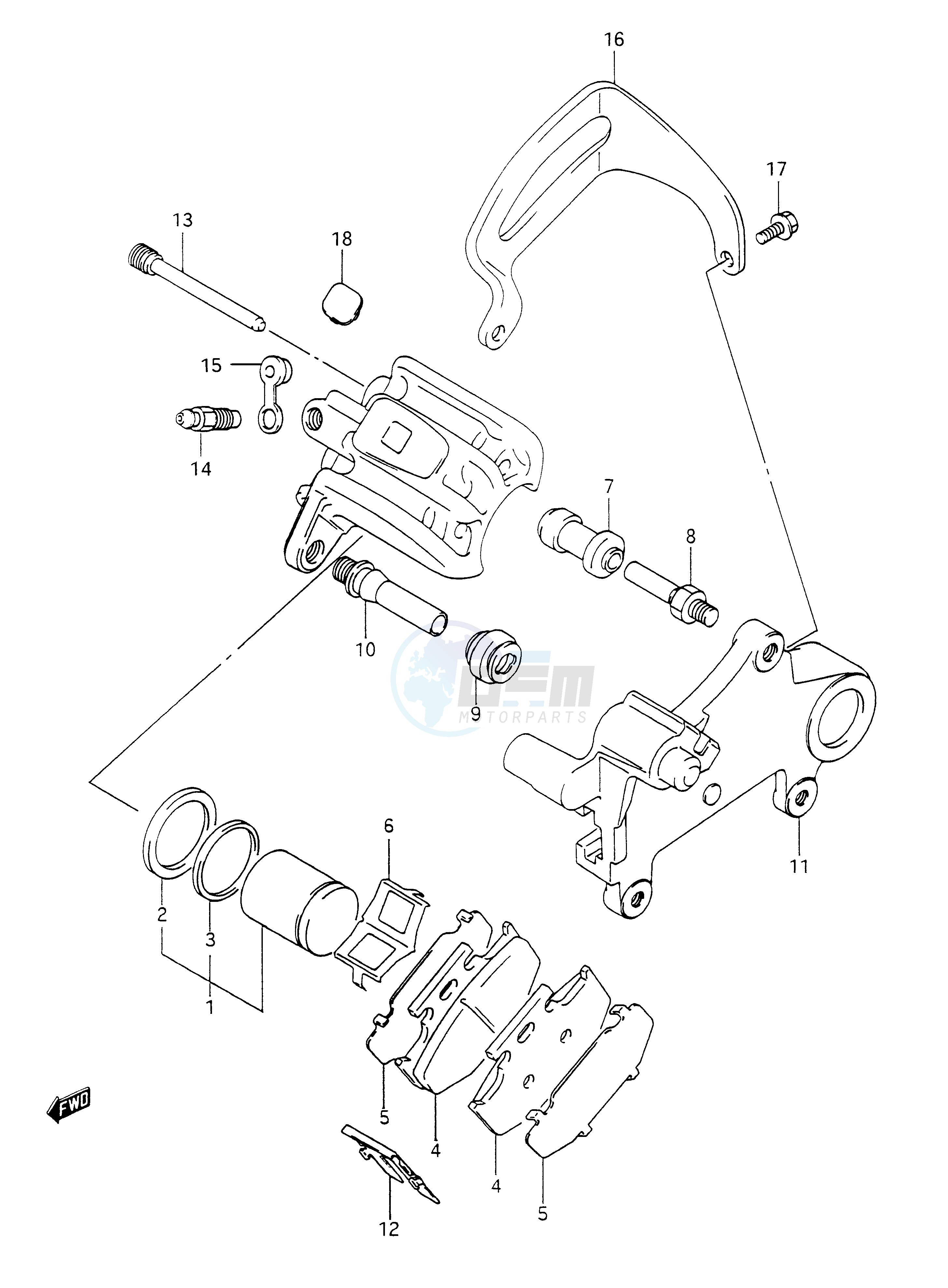 REAR CALIPER (MODEL L M) blueprint