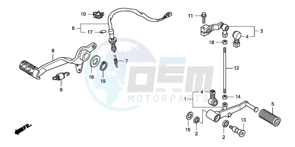 BRAKE PEDAL/ CHANGE PEDAL (CBF600S8/SA8/N8/NA8) image