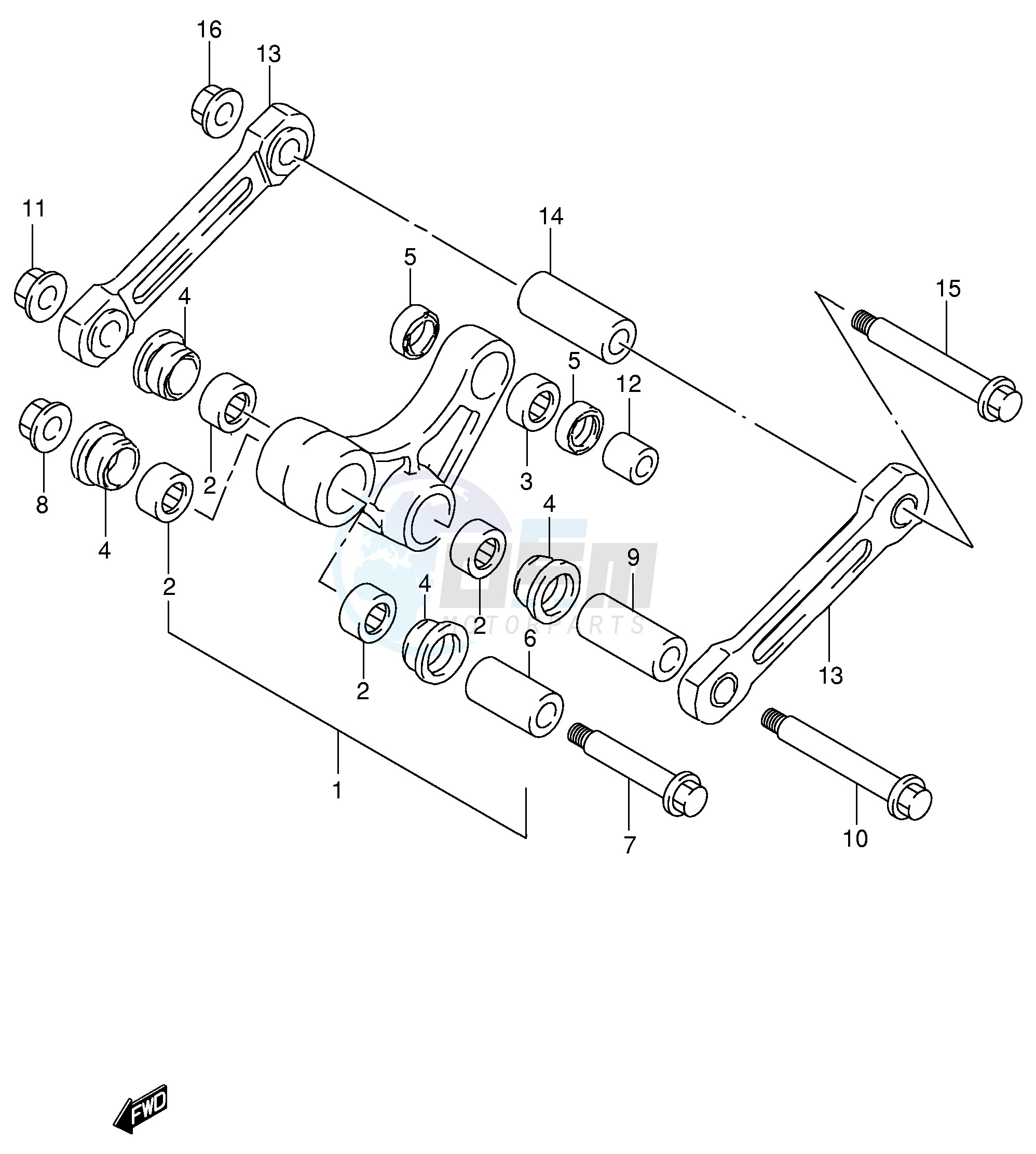 REAR CUSHION LEVER (MODEL W X) blueprint