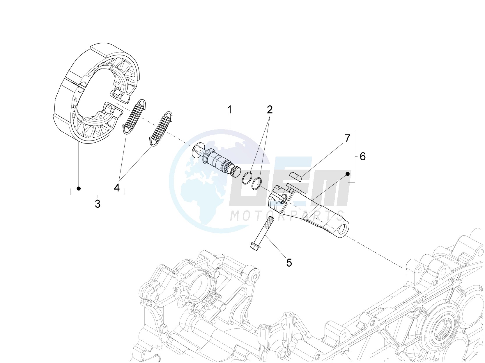 Rear brake - Brake jaw blueprint