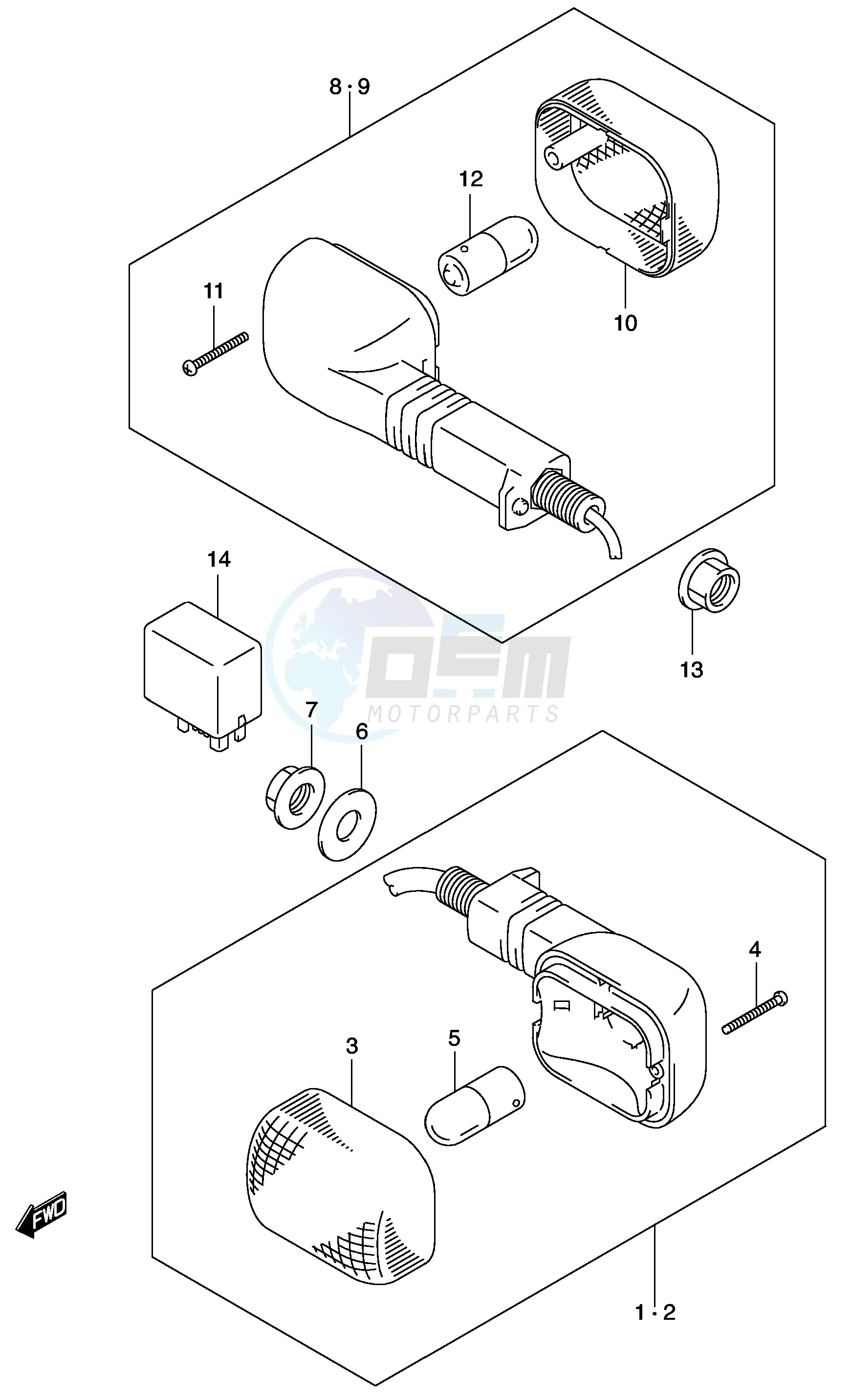 TURNSIGNAL LAMP (MODEL K2 K3) blueprint