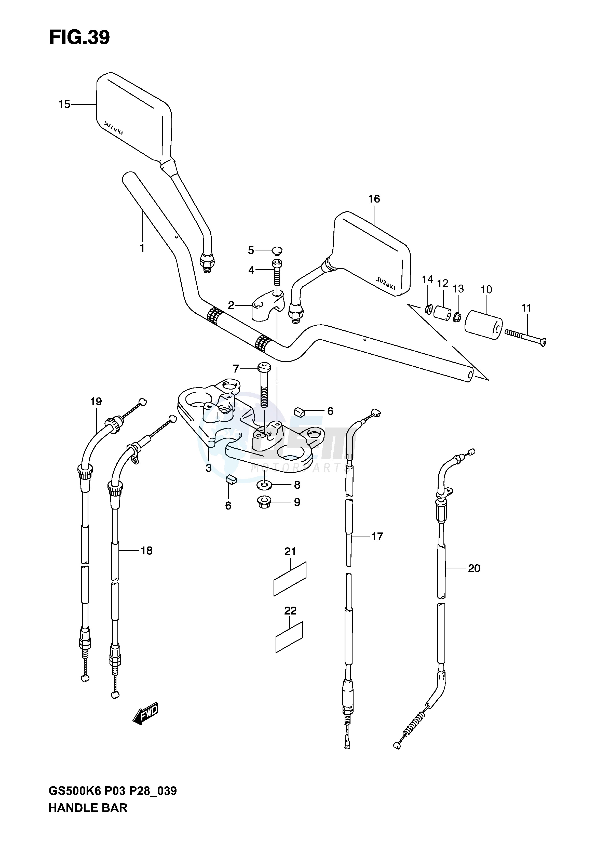 HANDLEBAR (MODEL K3) blueprint