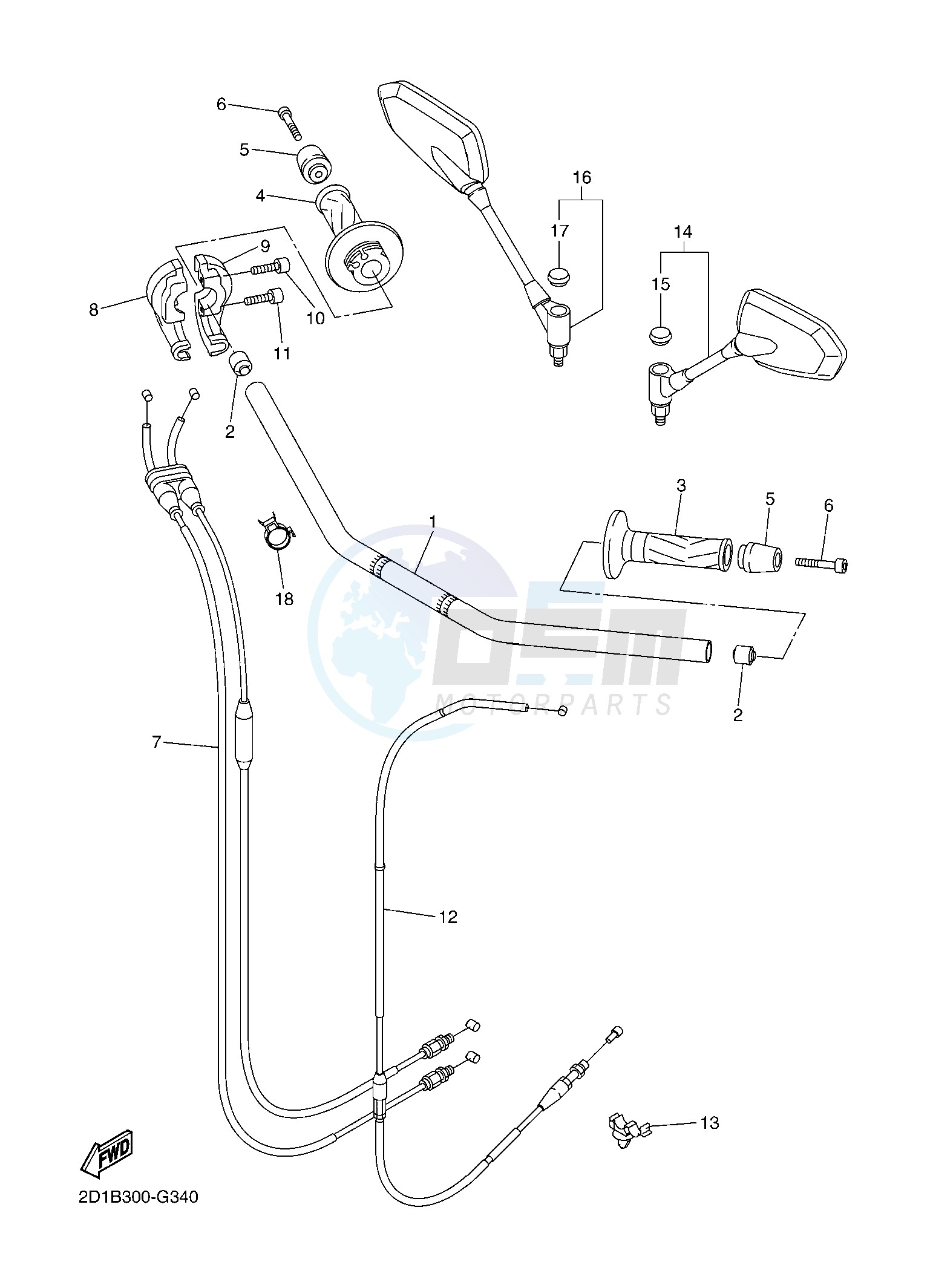 STEERING HANDLE & CABLE blueprint