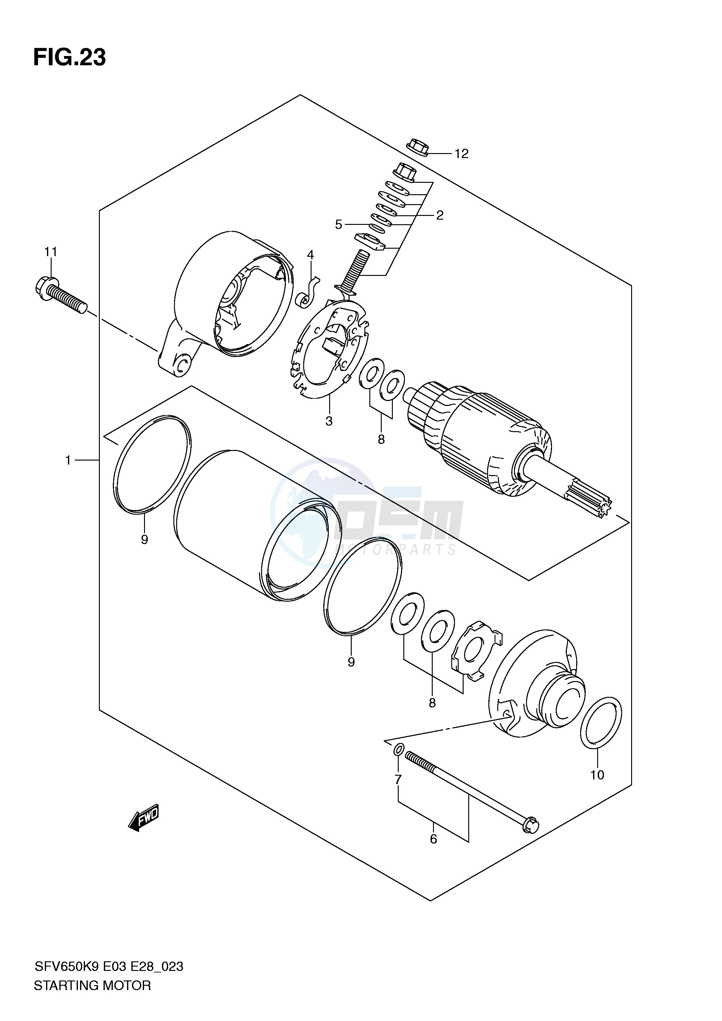 STARTING MOTOR (SFV650K9) blueprint