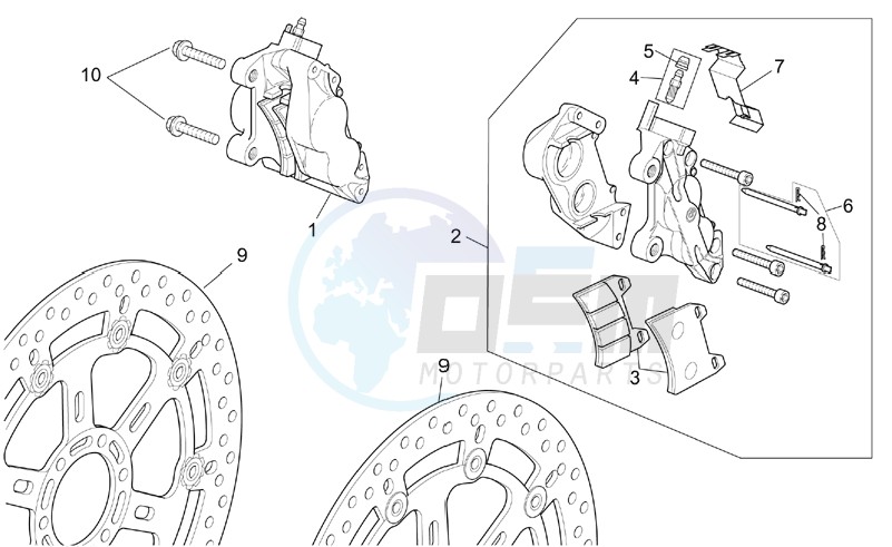 ST-RS vers. front brake caliper blueprint