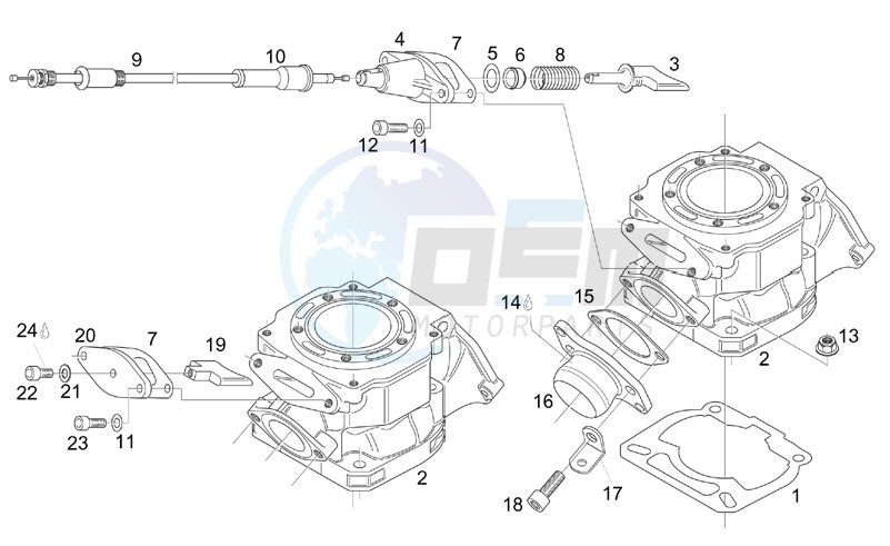 Cylinder - Exhaust valve blueprint