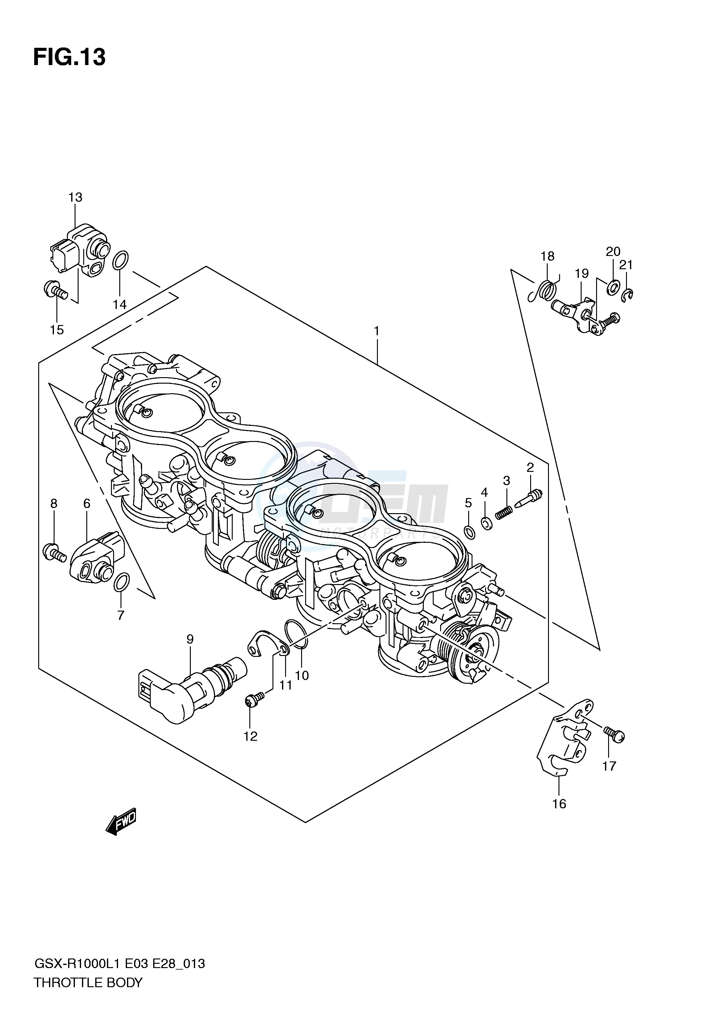 THROTTLE BODY (GSX-R1000L1 E3) blueprint