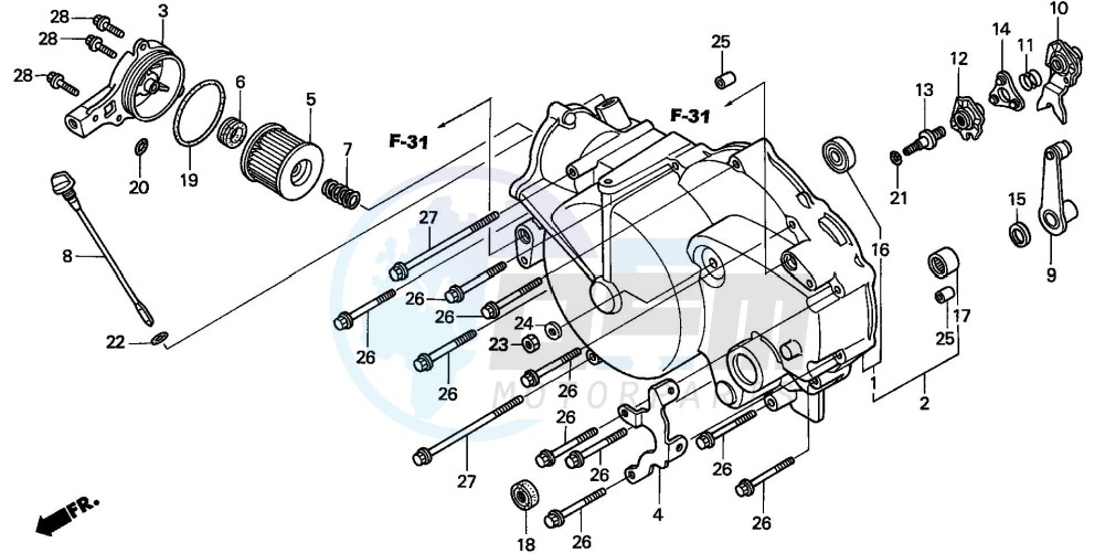 FRONT CRANKCASE COVER (TRX350TM/FM) image