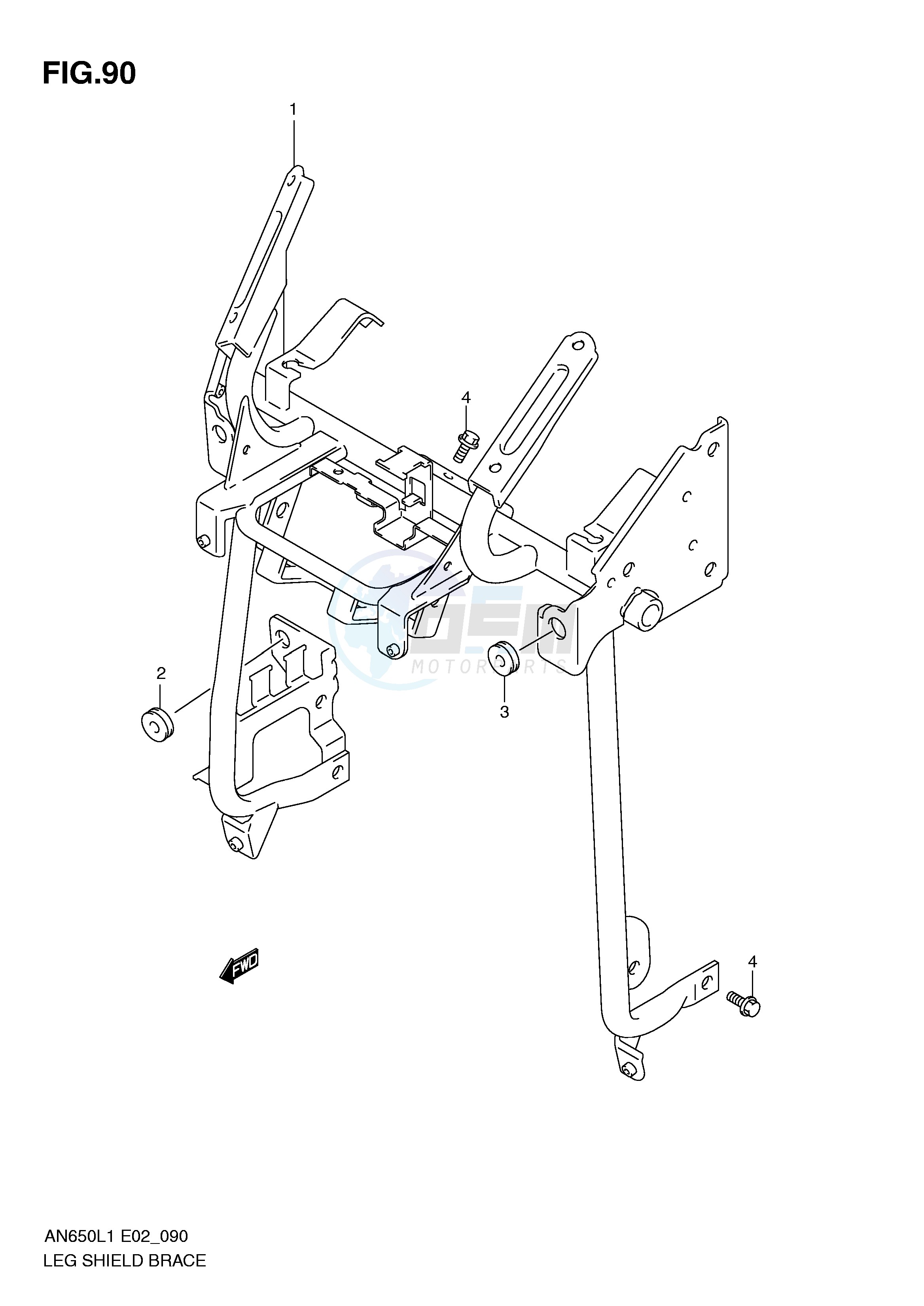 LEG SHIELD BRACE (AN650L1 E19) blueprint