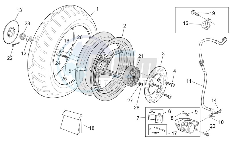 Rear wheel - disc brake blueprint