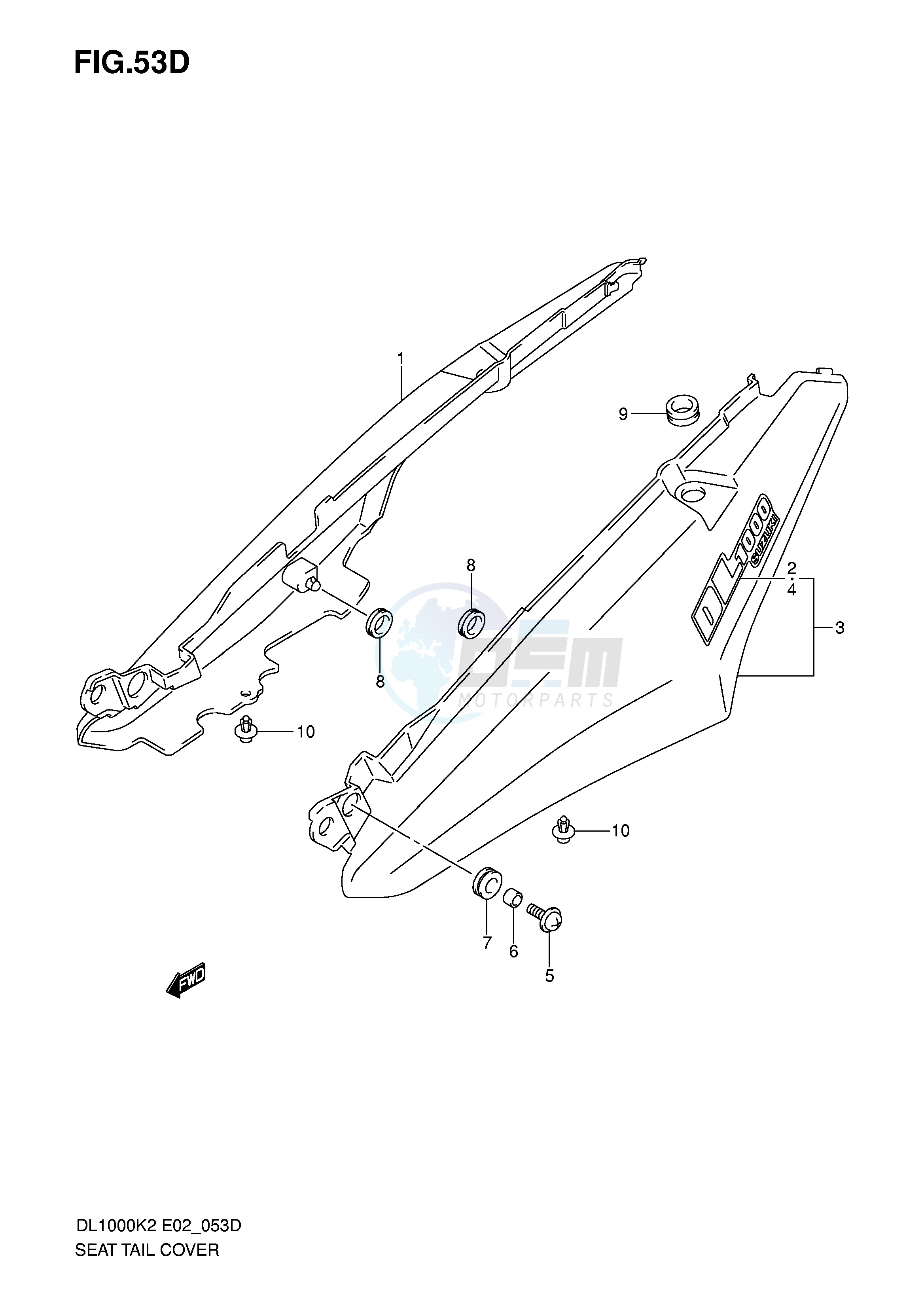 SEAT TAIL COVER (MODEL K6) blueprint