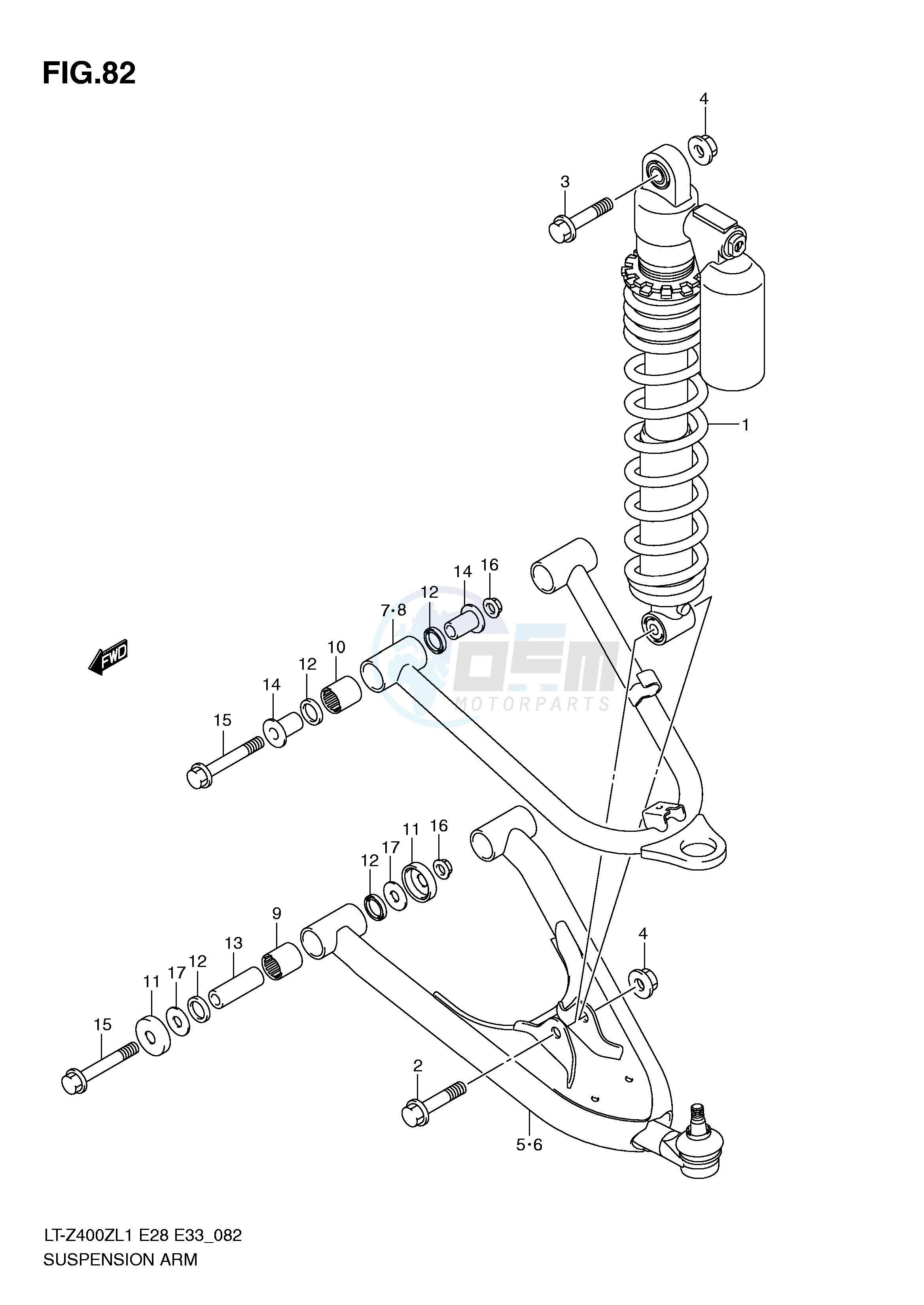 SUSPENSION ARM (LT-Z400L1 E33) blueprint