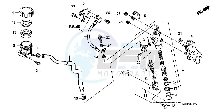 RR. BRAKE MASTER CYLINDER image