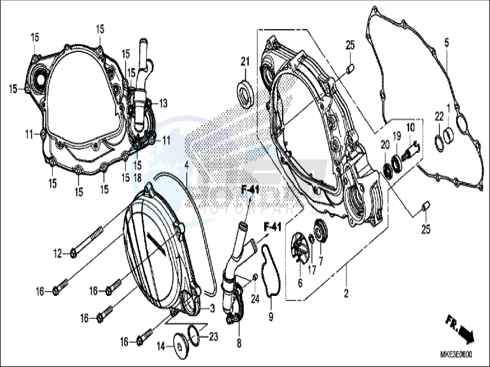 RIGHT CRANKCASE COVER/WATER PUMP image