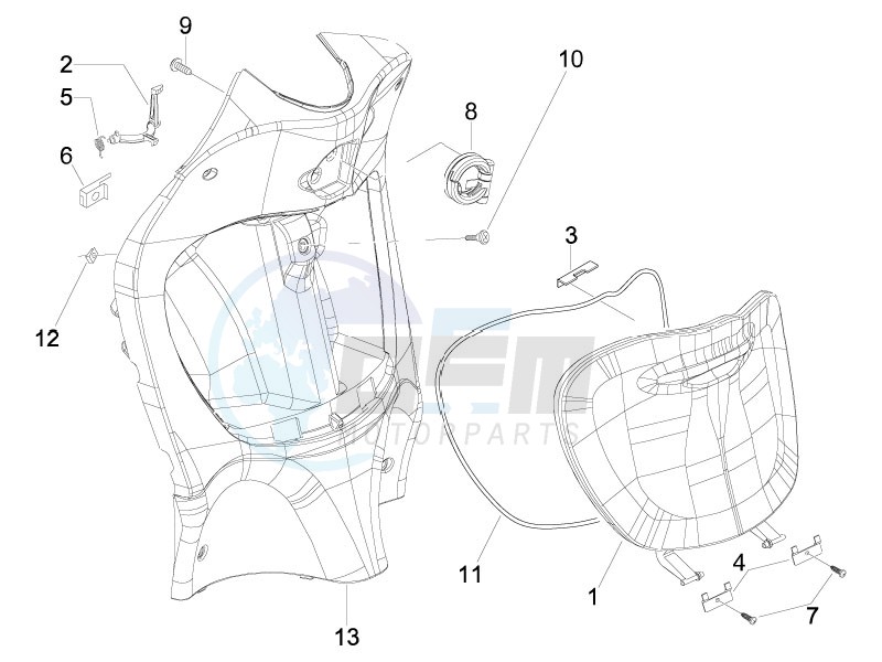 Front glove-box - Knee-guard panel image