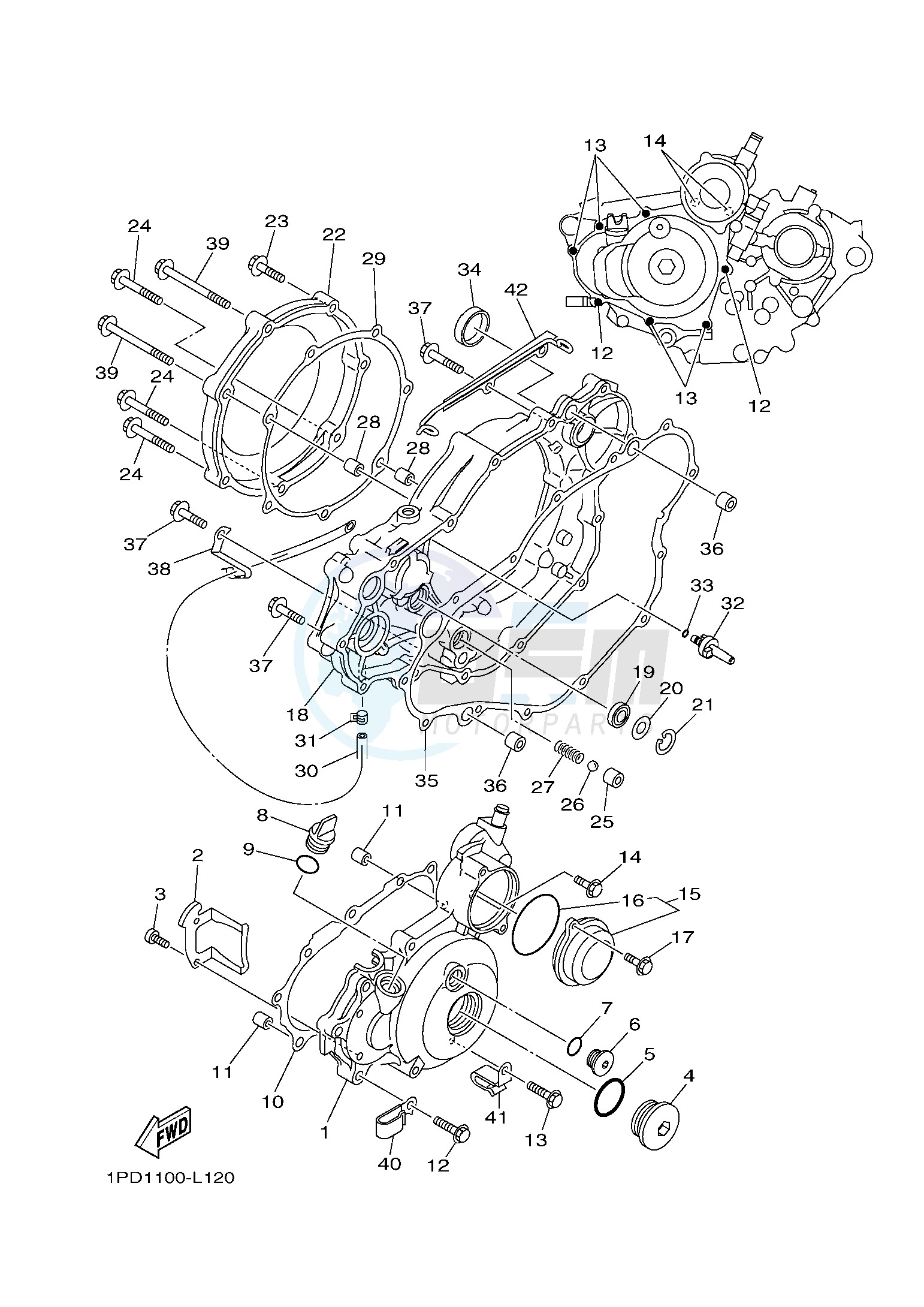 CRANKCASE COVER 1 blueprint