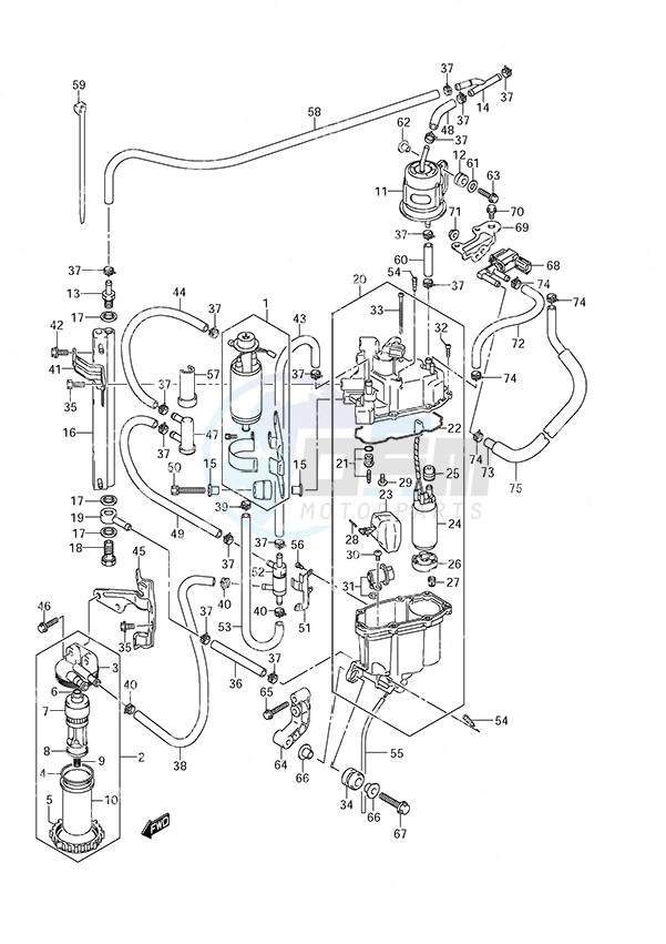 Fuel Pump/Fuel Vapor Separator (2004 to 2010) blueprint