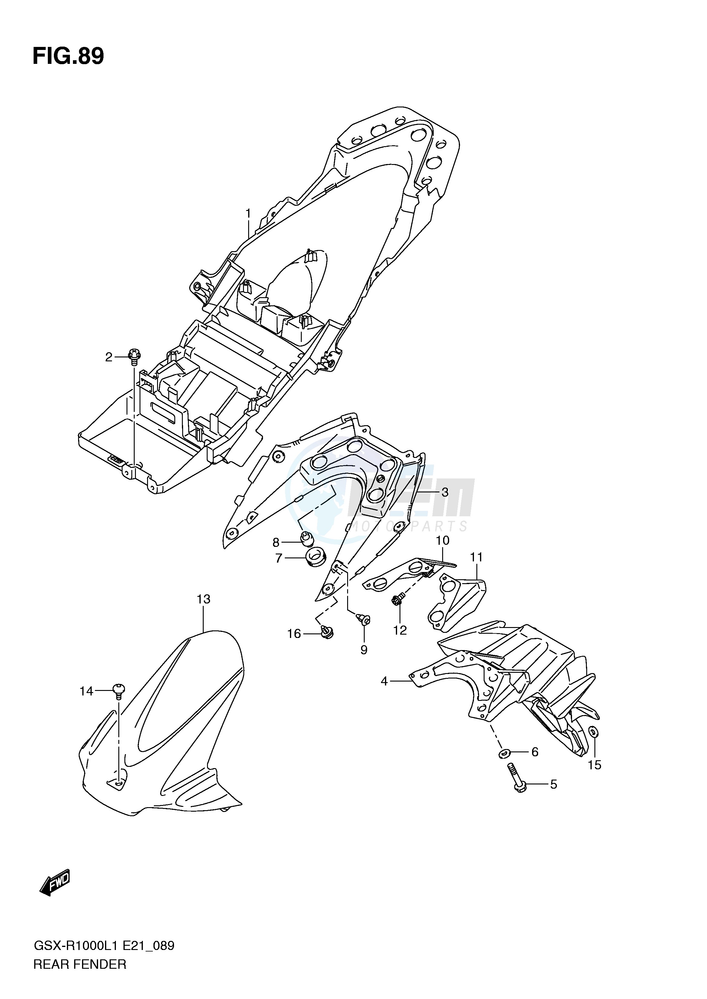 REAR FENDER (GSX-R1000L1 E14) blueprint